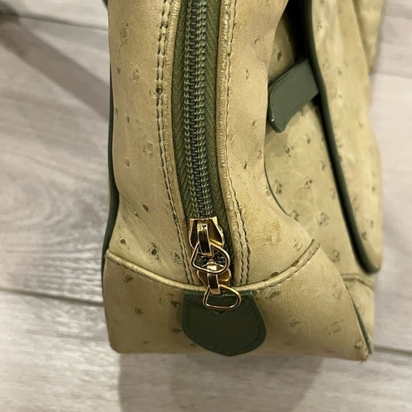 Christian Dior Rare Ostrich Saddle Green Bowler Bag - Picture 12 of 16